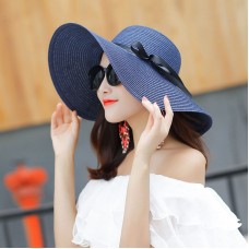 Mujer Summer Straw Hat Big Wide Brim Beach Hat Foldable Sun Block UV Protection  eb-31506811